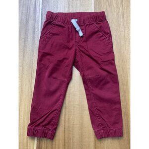Cat & Jack Toddler Burgundy Pull-On Pants w/ Stretch Waistband & Drawstring 2T